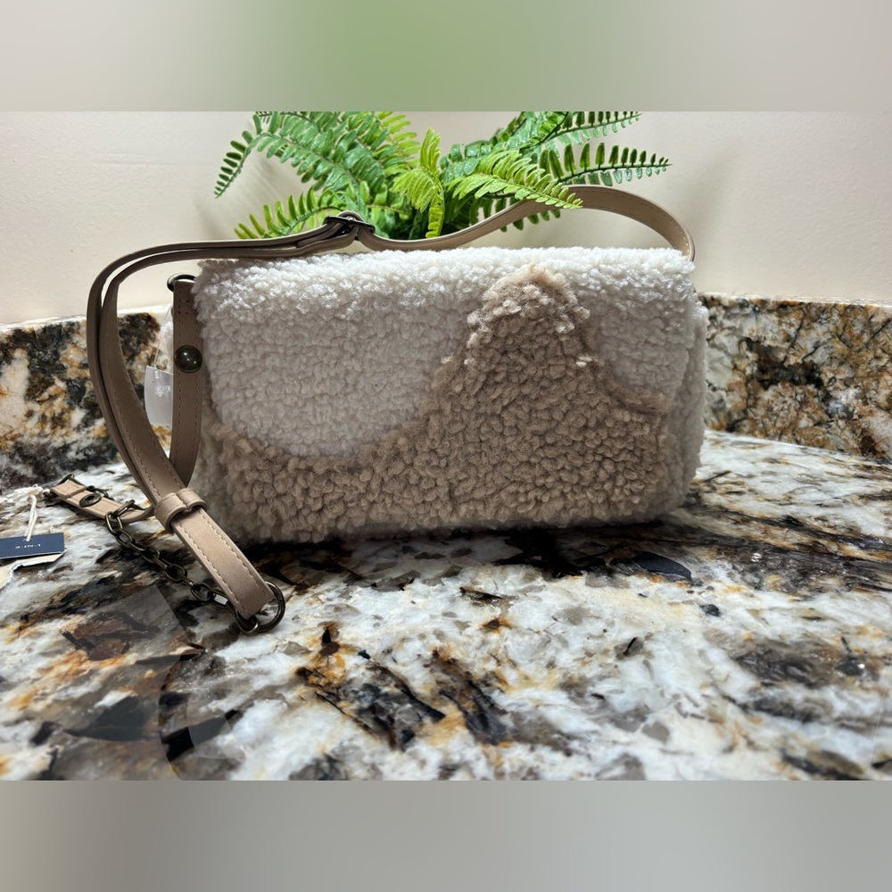 Universal Thread Teddy Crossbody Bag - Cream and Tan